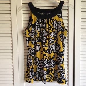 Black and yellow flower print
